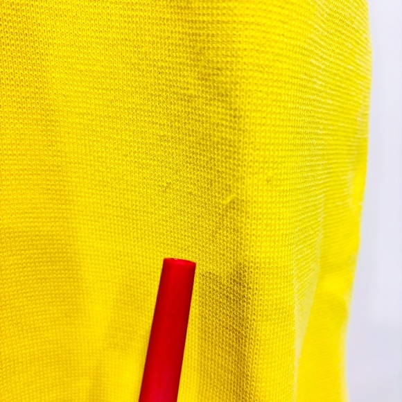 BCBGMAXAZRIA Two-Tone Beige & Yellow Beaded Trim Tunic Top | X-Small * - Picture 8 of 12